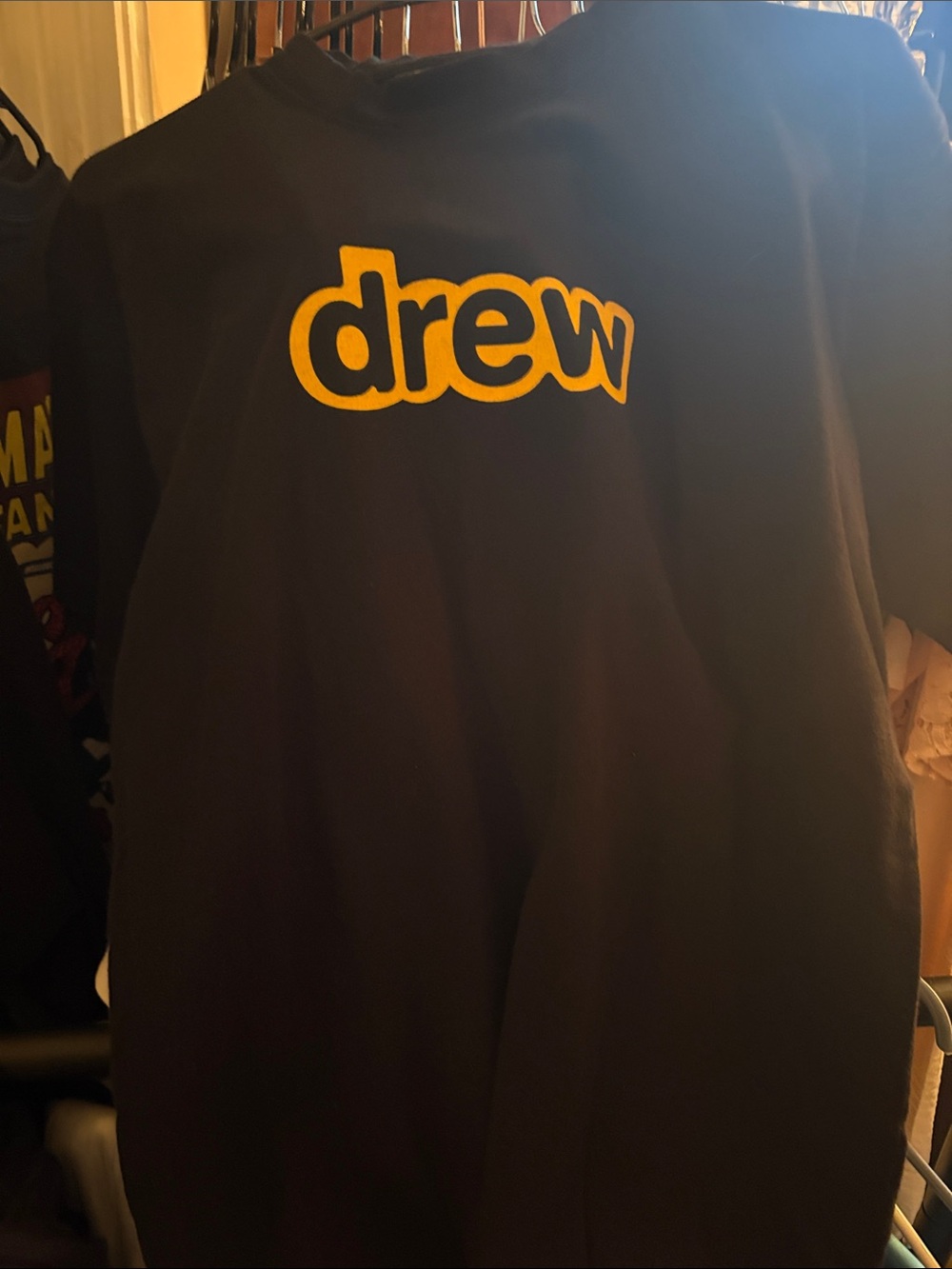 DREW Black Tee with Yellow Logo